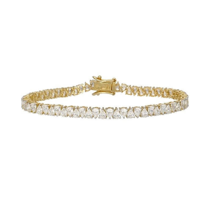 Aagaard tennisarmbånd i 14 karat guld med 7,25 ct lab-grown dråbeformede diamanter 17–19 cm